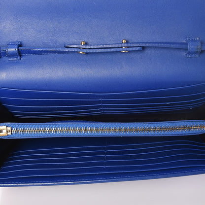 Saint Laurent Calfskin Monogram Chain Wallet Royal Blue 5 of 8