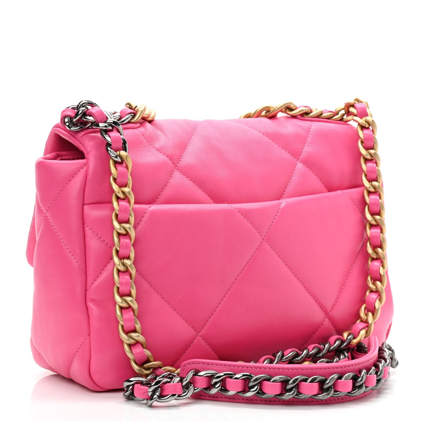 Lambskin Quilted Medium Chanel 19 Flap Pink