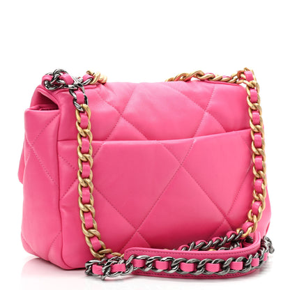Chanel Lambskin Quilted Medium Chanel 19 Flap Pink 3 of 11