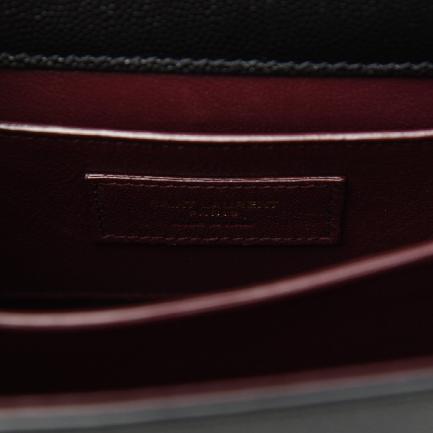 Saint Laurent Grain de Poudre Mini Classic Monogram Cassandra Top Handle Black Rouge Legion 9 of 15