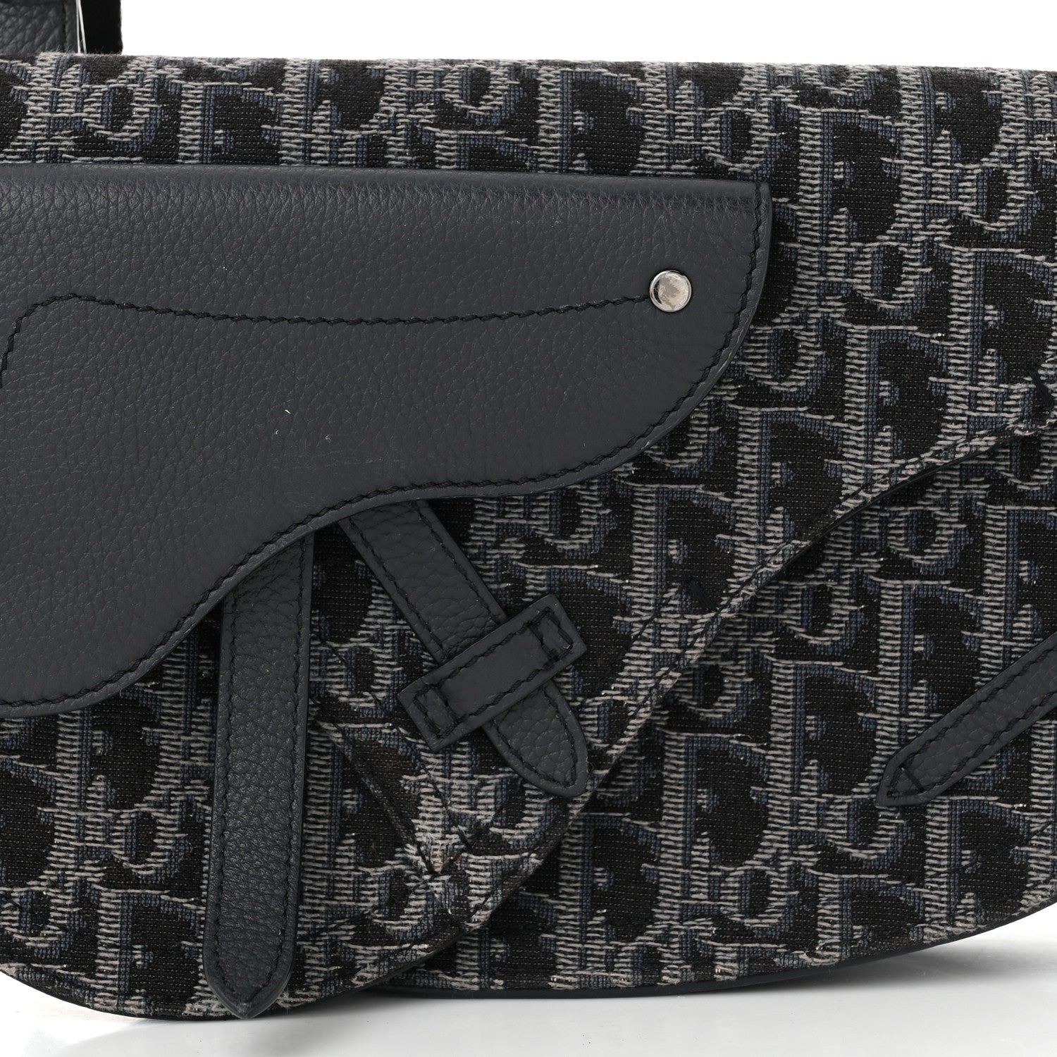 Christian Dior Oblique Saddle Messenger Pouch Blue Black 8 of 11