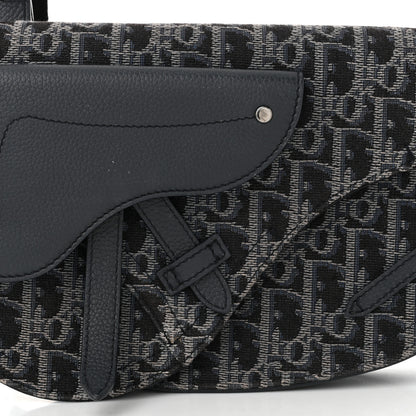 Christian Dior Oblique Saddle Messenger Pouch Blue Black 8 of 11