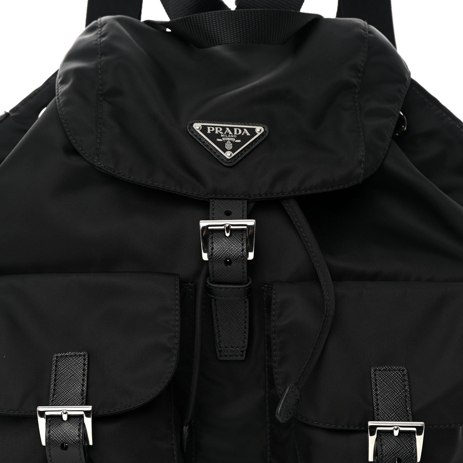Prada Tessuto Nylon Saffiano Medium Backpack Black 9 of 12