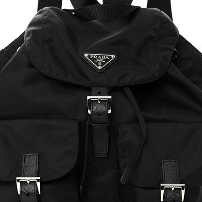 Prada Tessuto Nylon Saffiano Medium Backpack Black 9 of 12