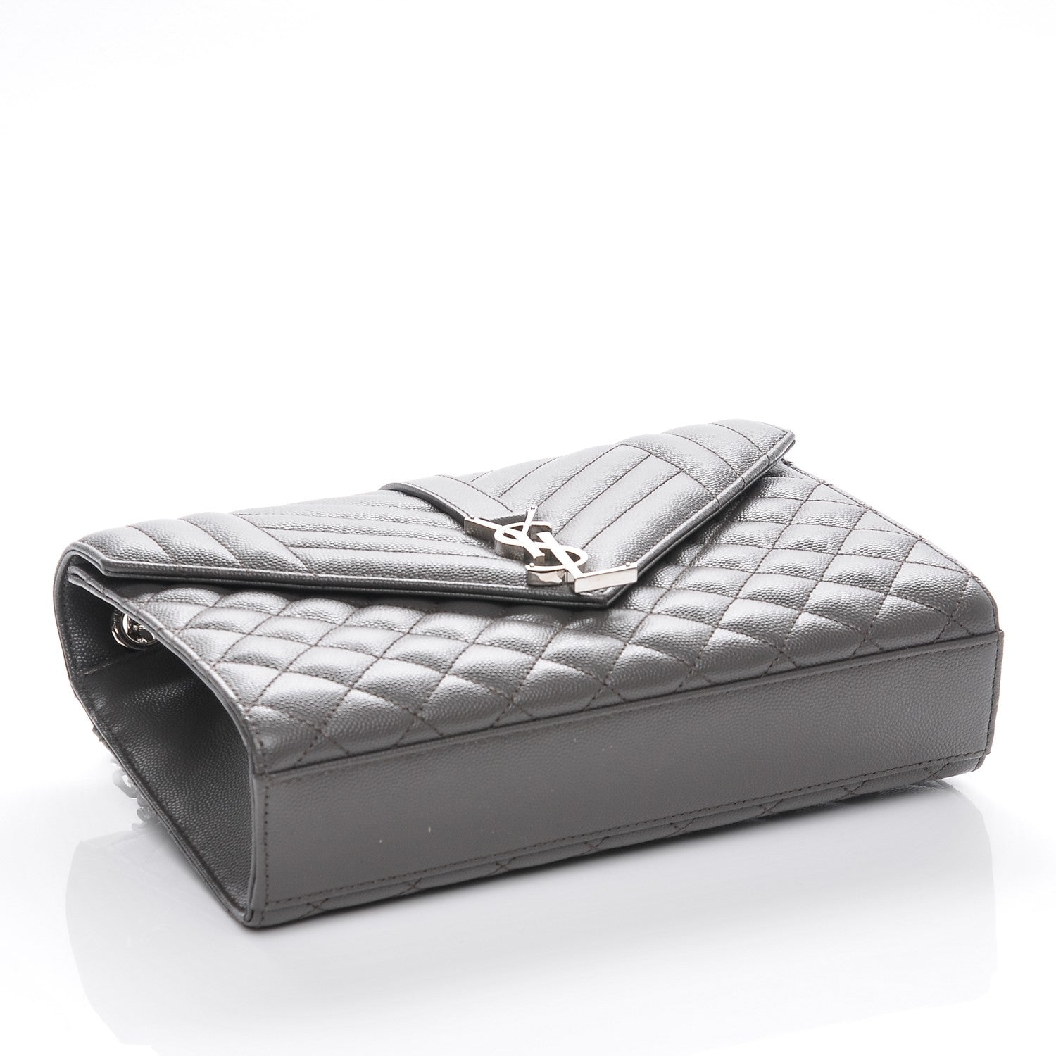 Saint Laurent Grain De Poudre Textured Mixed Matelasse Medium Triquilt Monogram Satchel Earth 4 of 7