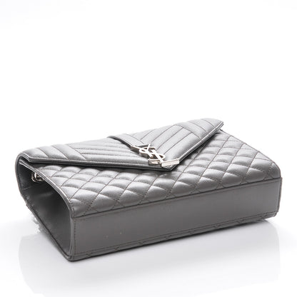 Saint Laurent Grain De Poudre Textured Mixed Matelasse Medium Triquilt Monogram Satchel Earth 4 of 7