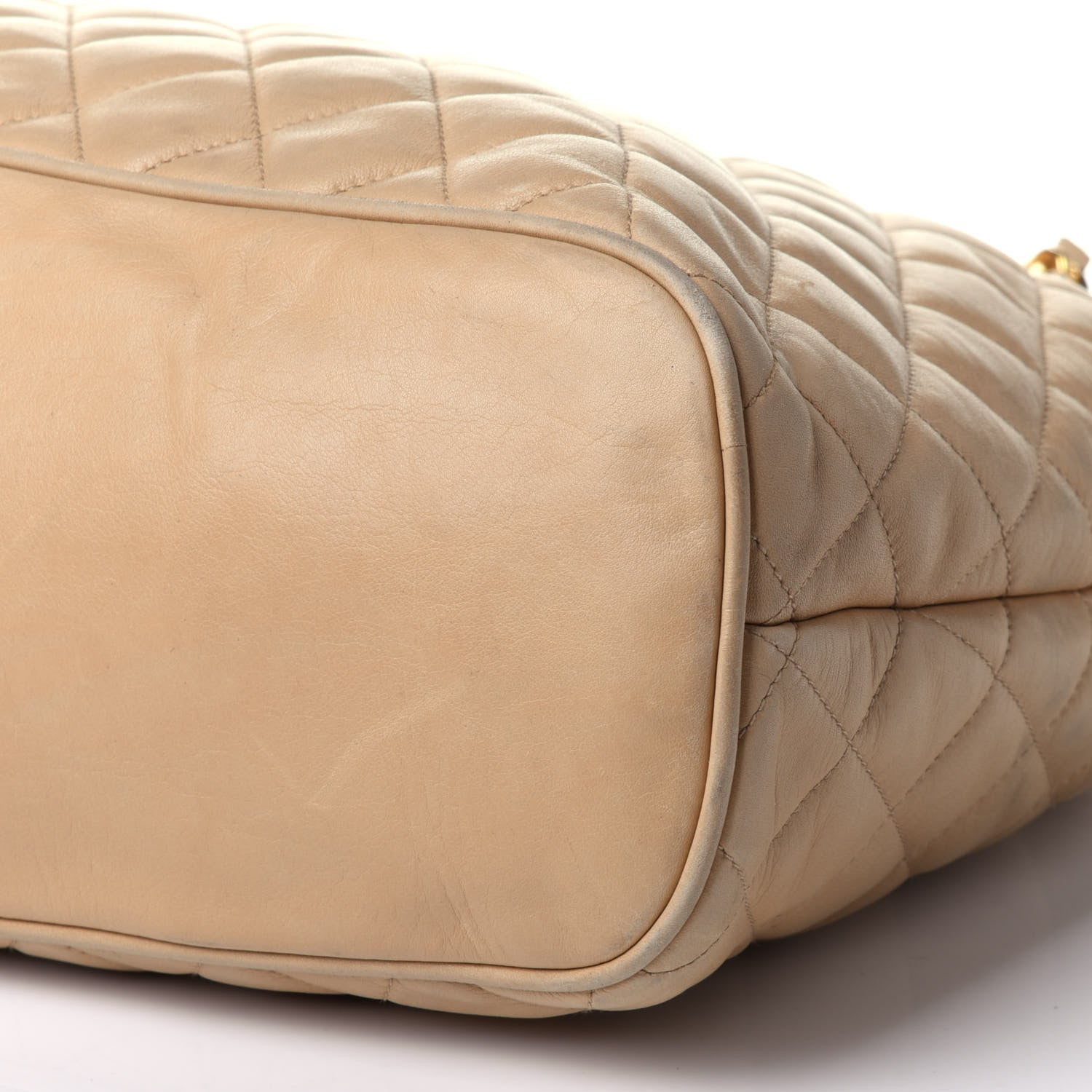 Chanel Lambskin Quilted Shoulder Bag Beige 10 of 14