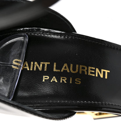 Saint Laurent Patent Calfskin Opyum 110 Sandals 36.5 Black Gold 15 of 18