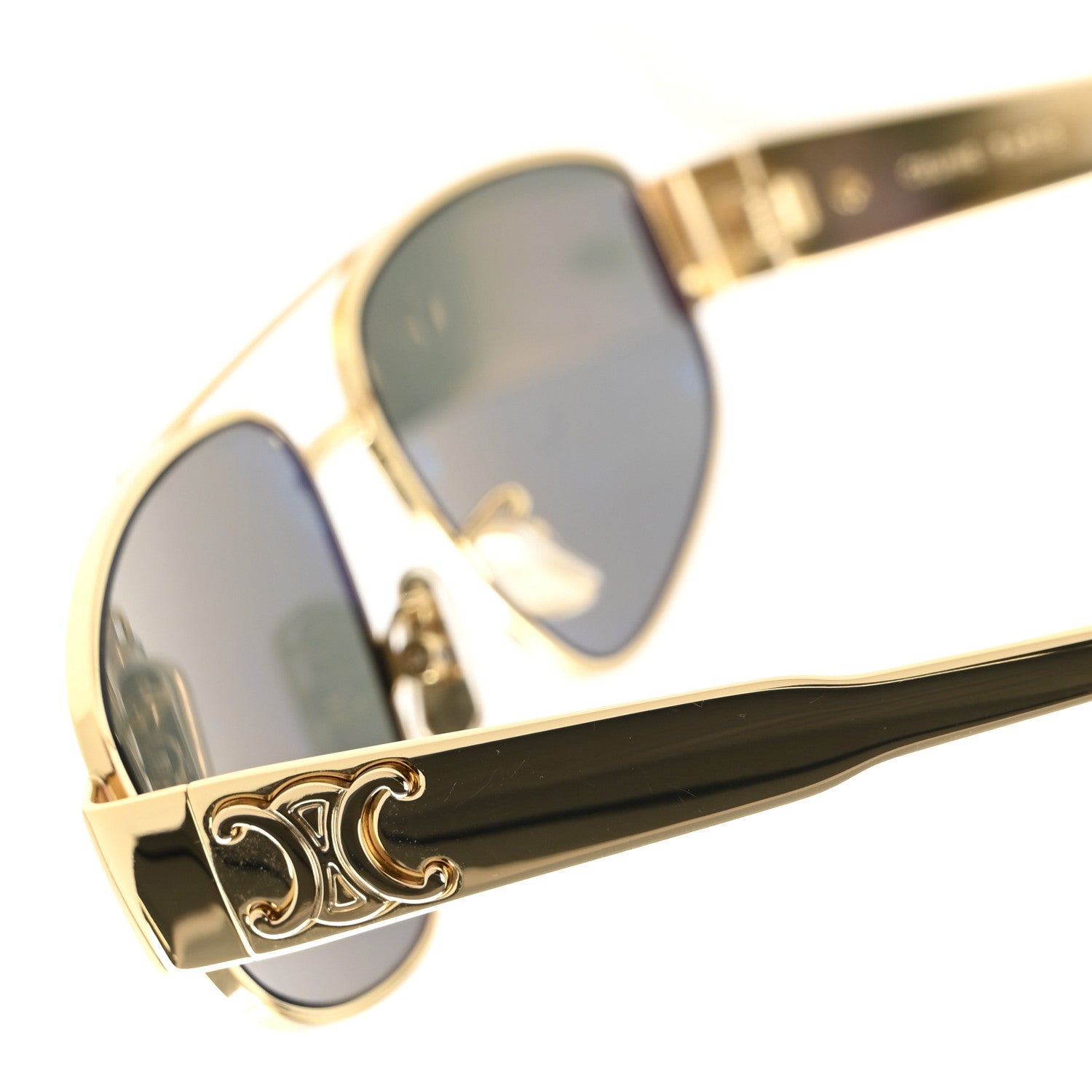 Celine Metal Triomphe 03 Sunglasses CL40281U Gold Green 8 of 9
