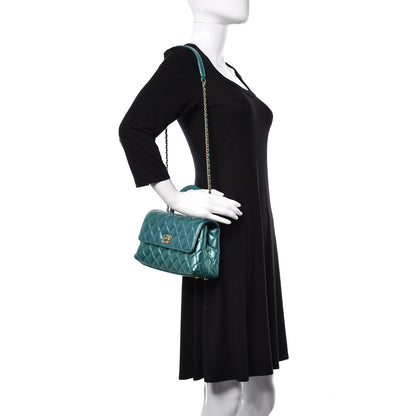 Chanel Metallic Caviar Quilted Mini Coco Handle Flap Blue 3 of 12
