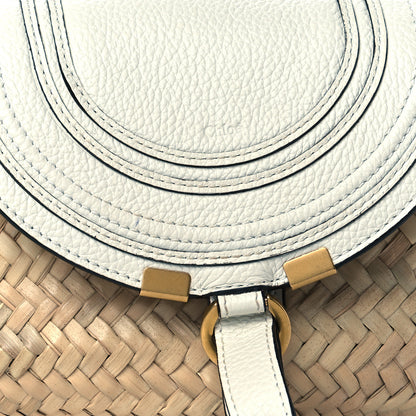Chloe Raffia Calfskin Marcie Basket White 8 of 10