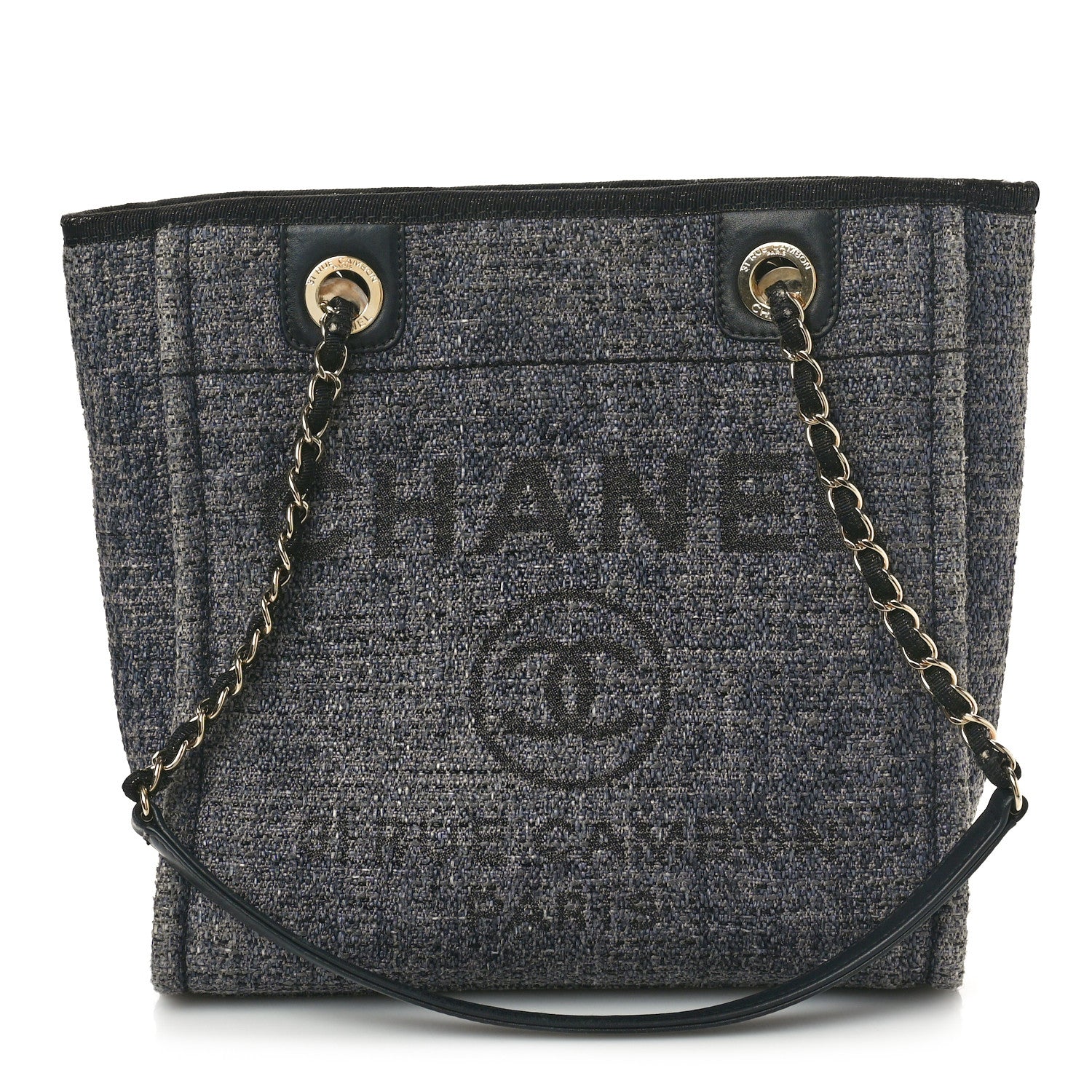 Chanel Lurex Boucle Mini Deauville Tote Black 3 of 11