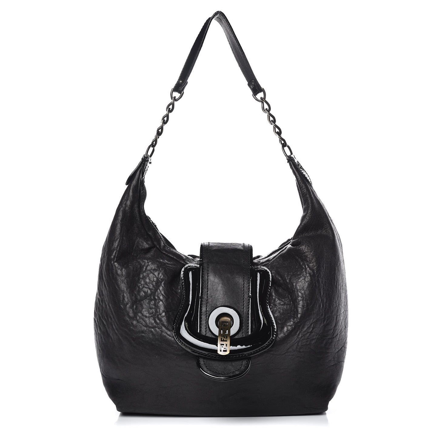 Nappa Patent B Buckle Hobo Black