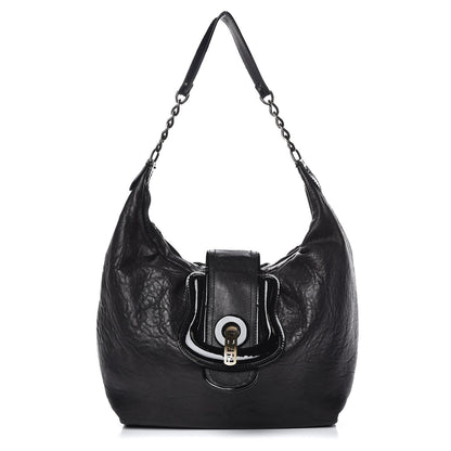 Fendi Nappa Patent B Buckle Hobo Black 1 of 11
