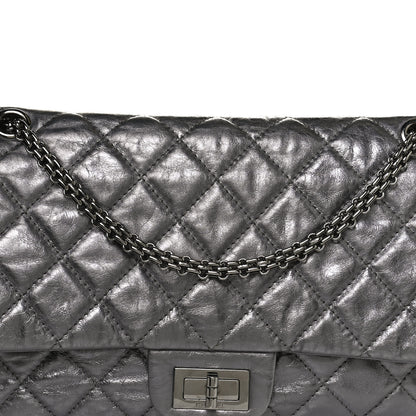 Chanel Metallic Aged Calfskin Quilted 2.55 Reissue 226 Flap Silver 8 of 10