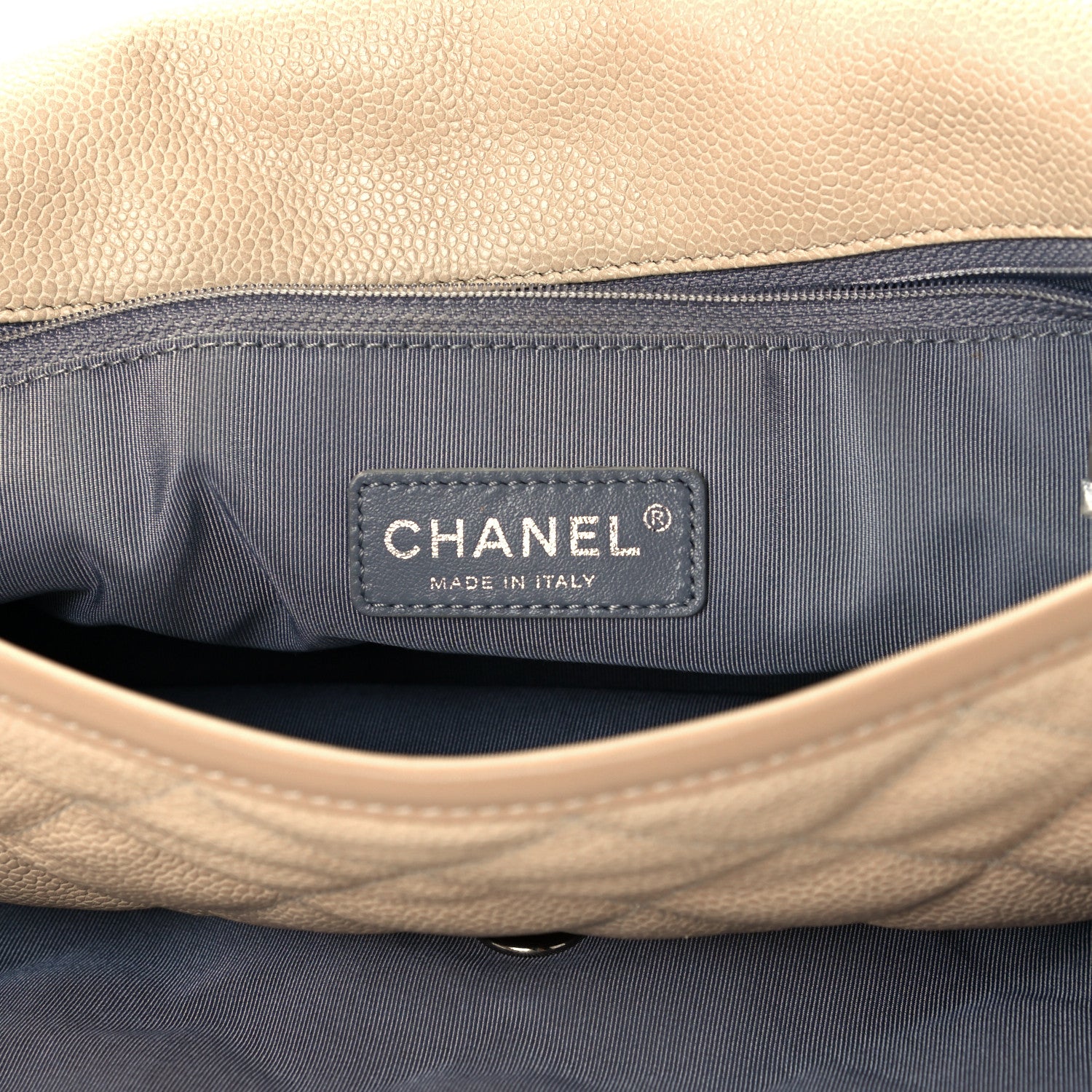 Chanel Caviar Quilted Large French Riviera Flap Beige 6 of 11