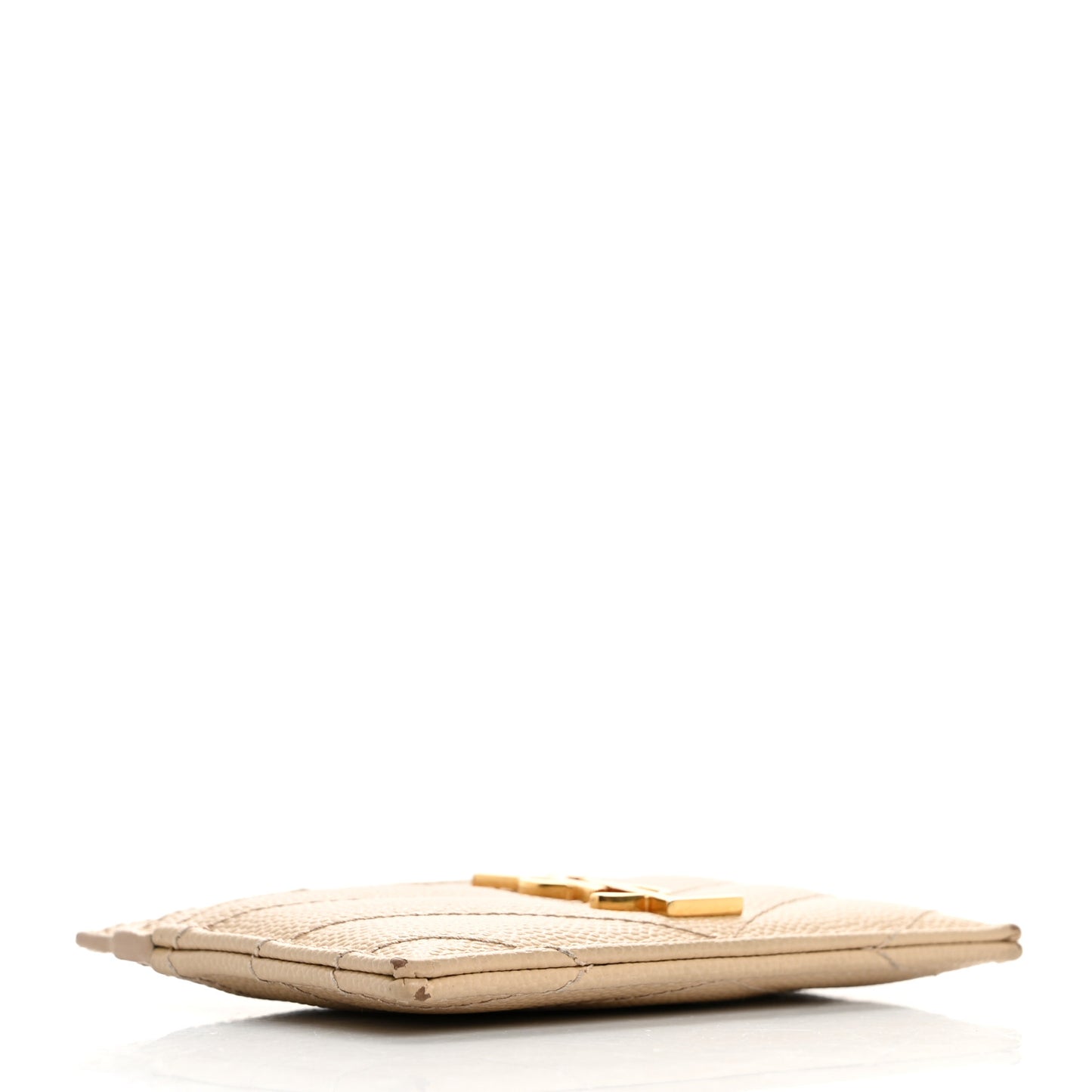 Grain De Poudre Matelasse Chevron Monogram Credit Card Case Nude Powder