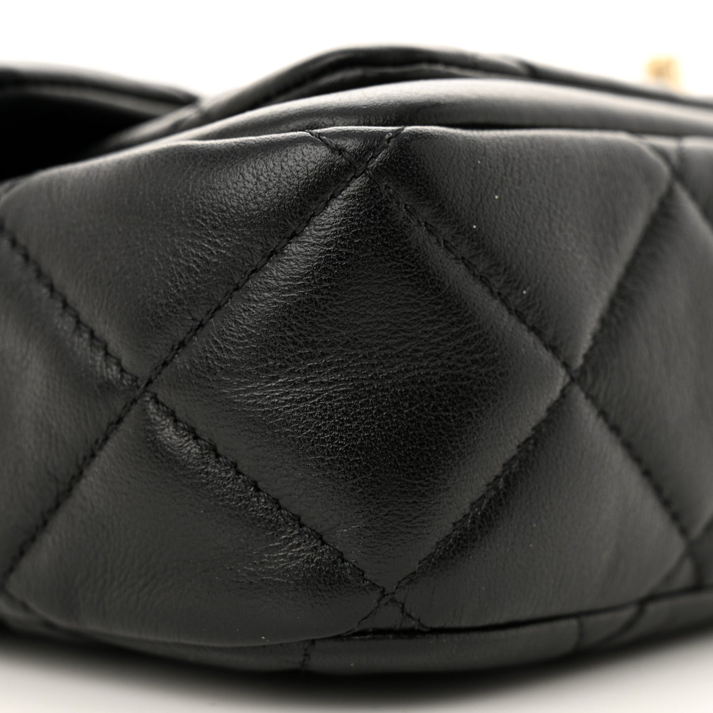 Lambskin Quilted Small Single Flap Black
