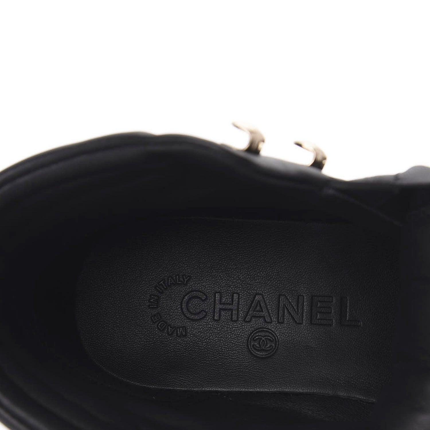 Chanel Calfskin Lambskin Lace Up Boots 35 Black 7 of 11