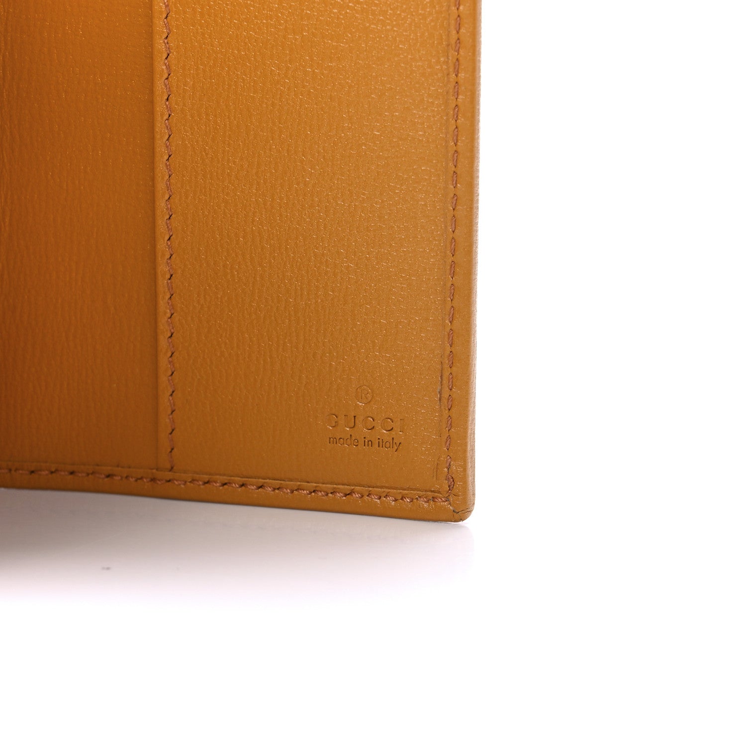 Gucci GG Supreme Monogram Textured Calfskin Retro Interlocking G Passport Case Beige Yellow 6 of 9