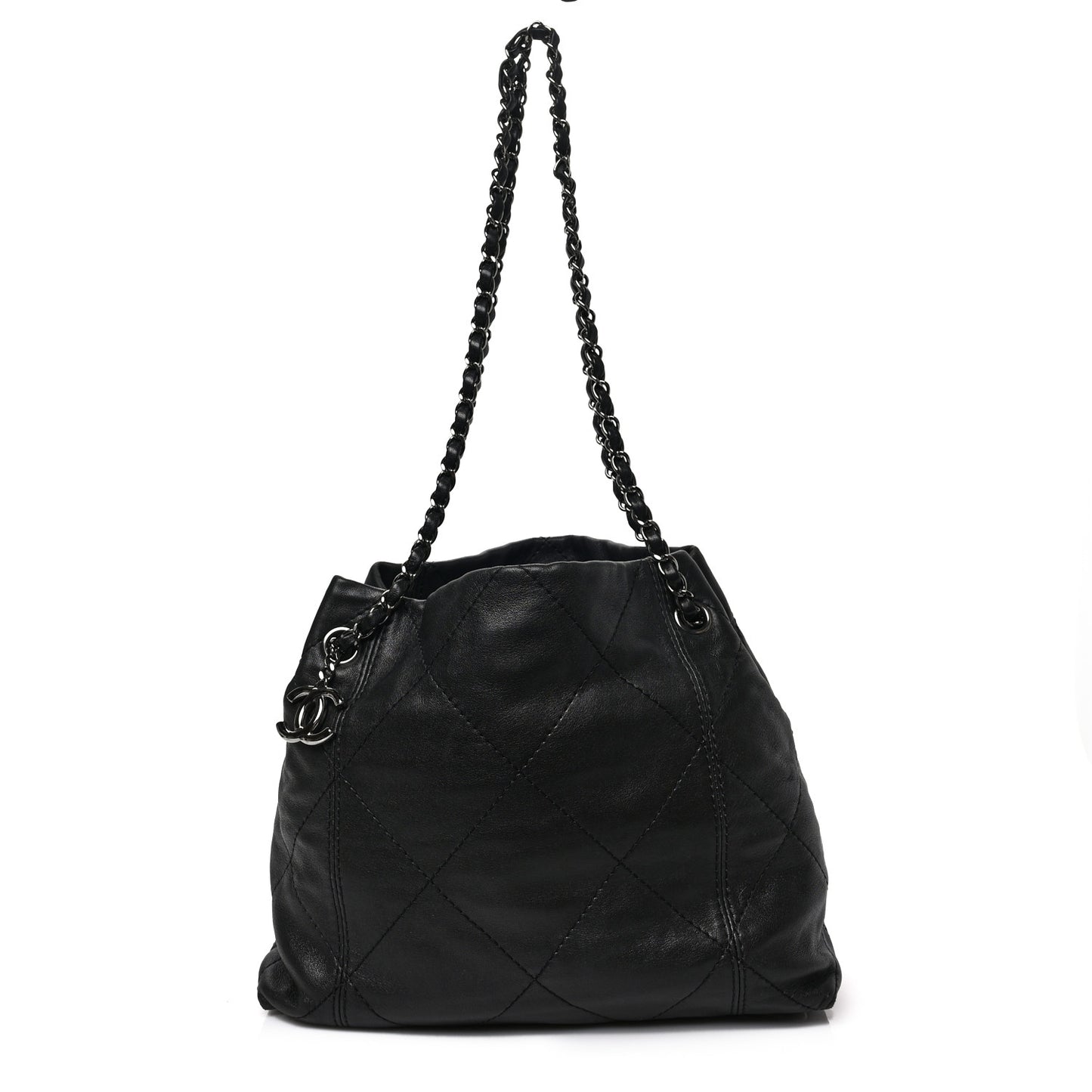 Lambskin Quilted Small Soft Touch Shoulder Bag Black