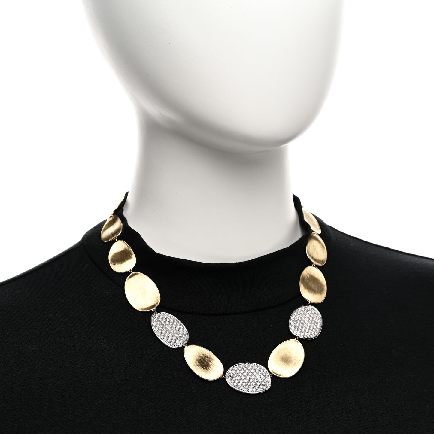 18K Yellow White Gold Diamond Lunaria Necklace