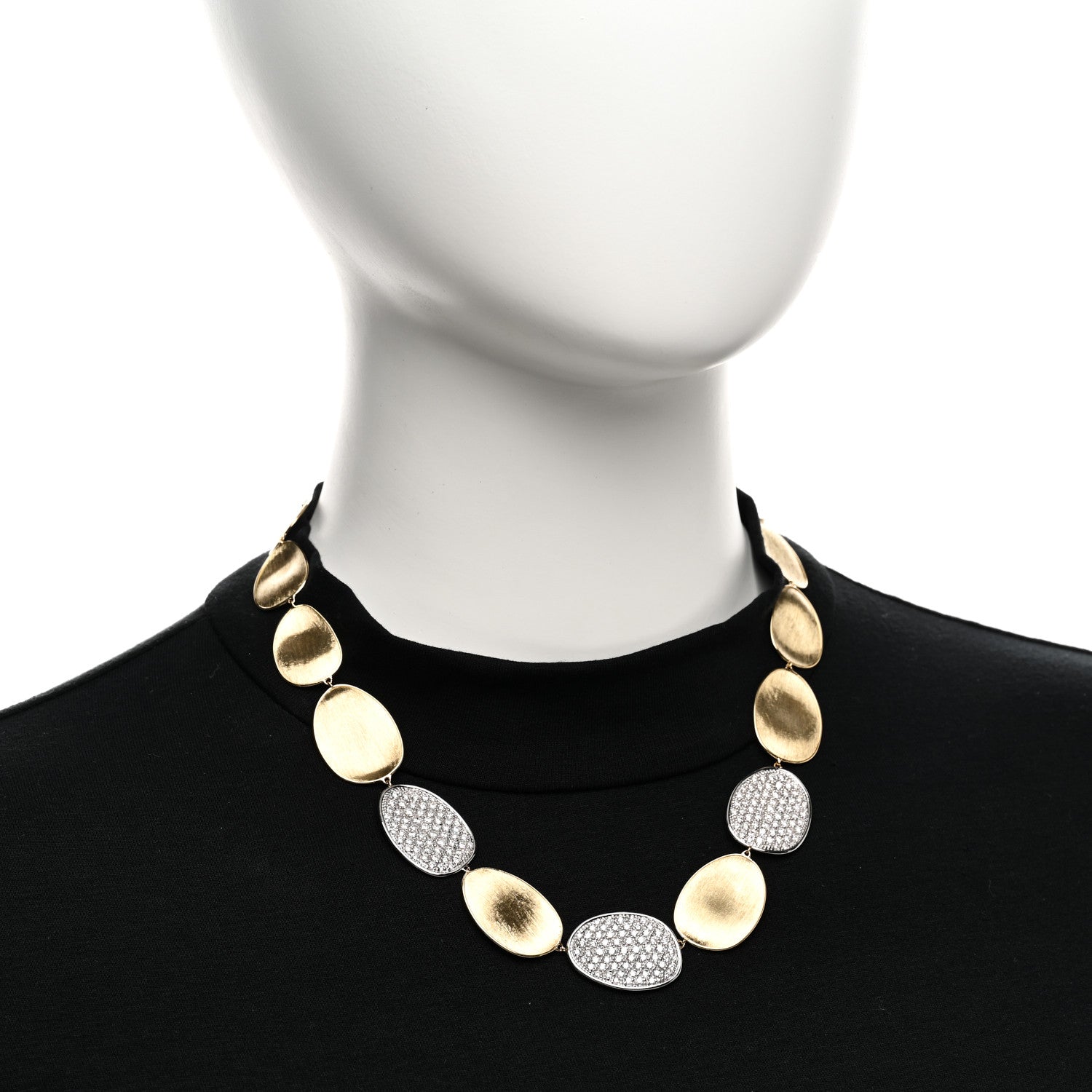 Marco Bicego 18K Yellow White Gold Diamond Lunaria Necklace 2 of 4