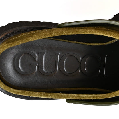 Gucci Suede Womens Horsebit Platform Mules 38.5 Dark Green 9 of 11