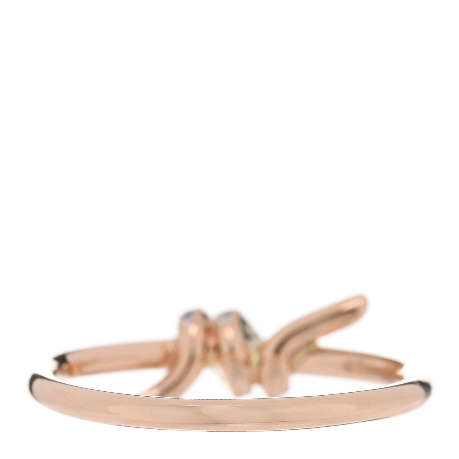 Tiffany 18K Rose Gold Diamond Small Knot Ring 52 6 3 of 5
