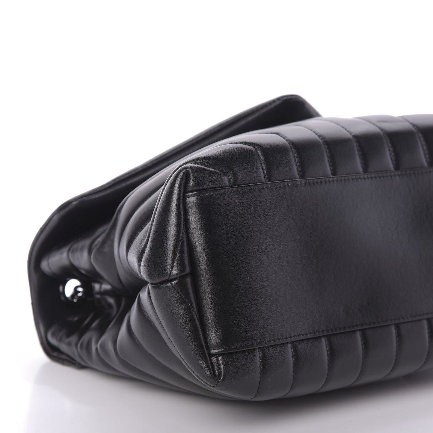 Calfskin Y Quilted Monogram Medium Loulou Chain Satchel Black