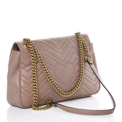 Gucci Calfskin Matelasse Medium GG Marmont Shoulder Bag Porcelain Rose 3 of 10