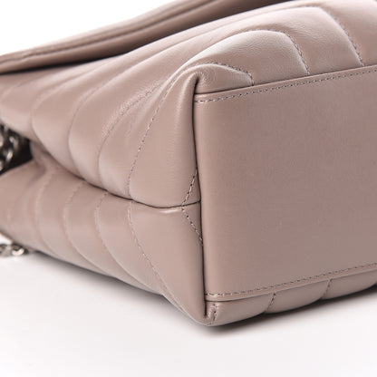 Saint Laurent Calfskin Y Quilted Monogram Small Loulou Chain Satchel Taupe Sable 9 of 10