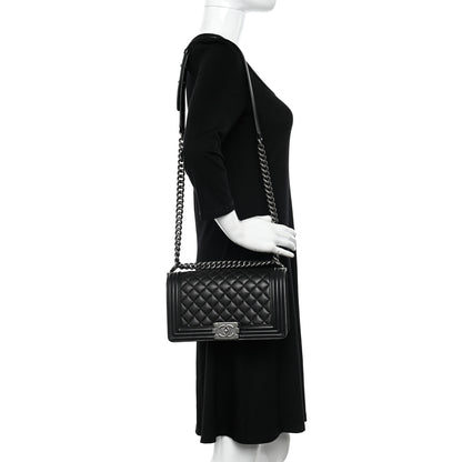 Chanel Caviar Quilted Medium Boy Flap Black 2 of 10