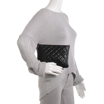 Chanel Lambskin Quilted Medium Cosmetic Case Black 2 of 8