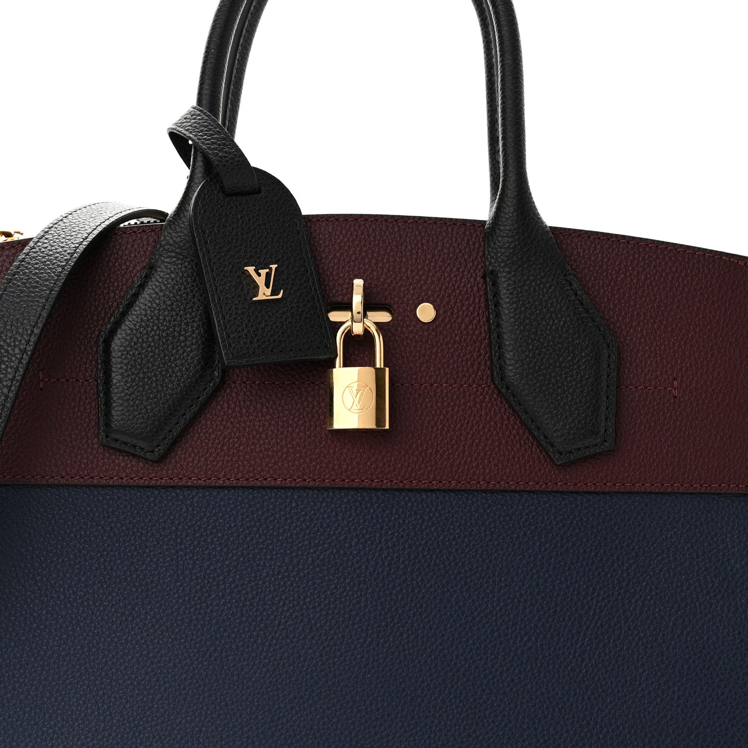Louis Vuitton Taurillon City Steamer MM Blue Red 7 of 9