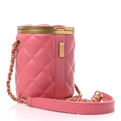 Chanel Lambskin Quilted Mini Crown Box Bag Pink 3 of 9