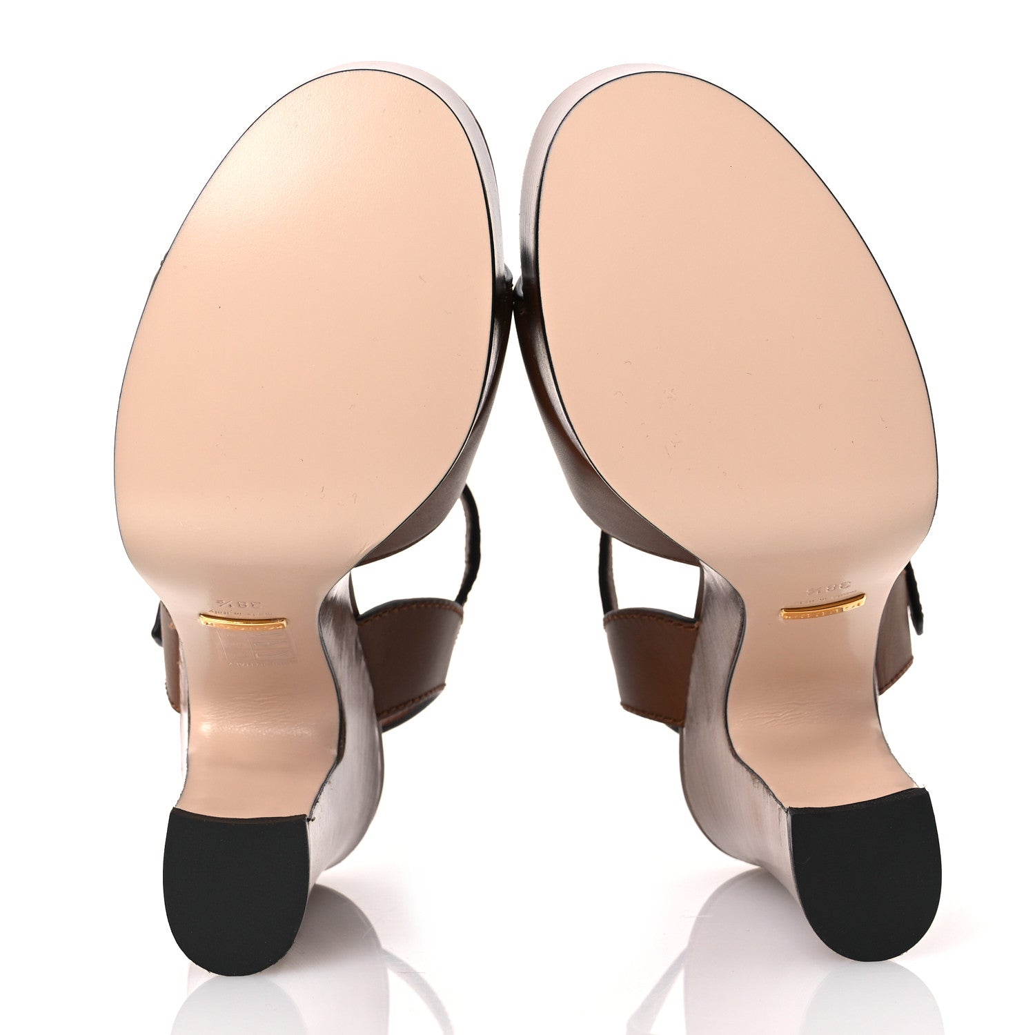 Gucci Cosmos Softy Calfskin Wooden Interlocking G Cut-Out 30/120mm Platform Sandals 38.5 Cuir 7 of 11