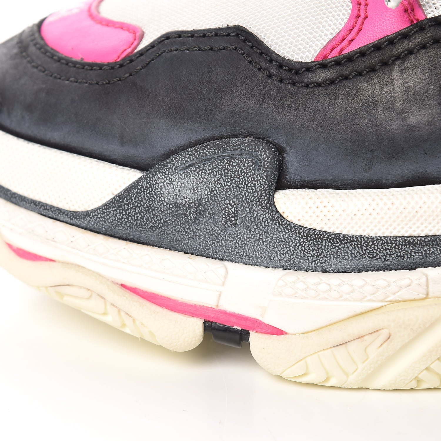 Balenciaga Fabric Mesh Womens Triple S Sneakers 41 Rose Fluo Black White 10 of 15