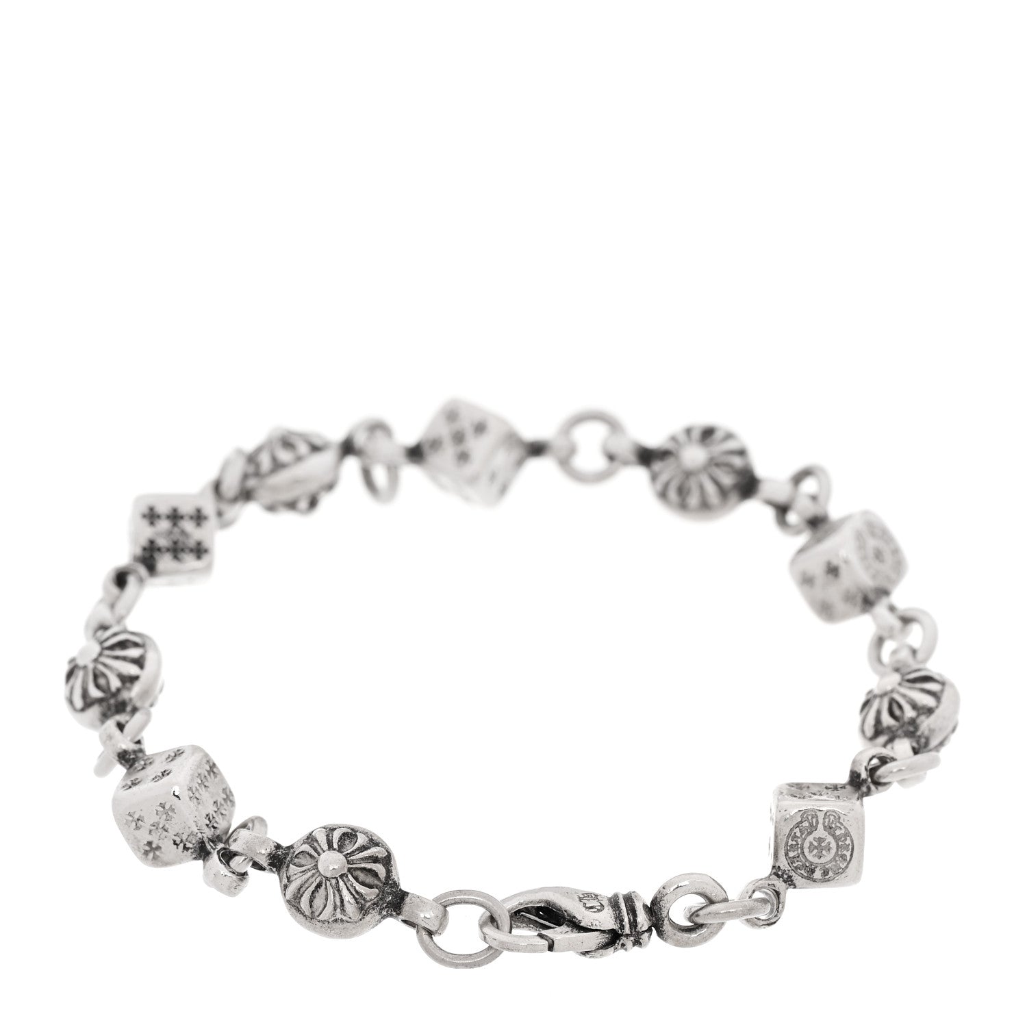 Chrome Hearts Sterling Silver Dice Cross Ball Bracelet 2 of 4