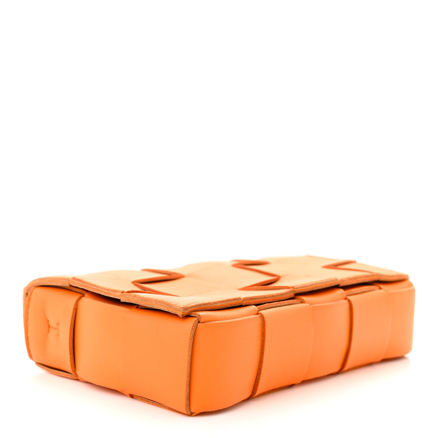 Lambskin Maxi Intrecciato Cassette Crossbody Bag Tangerine