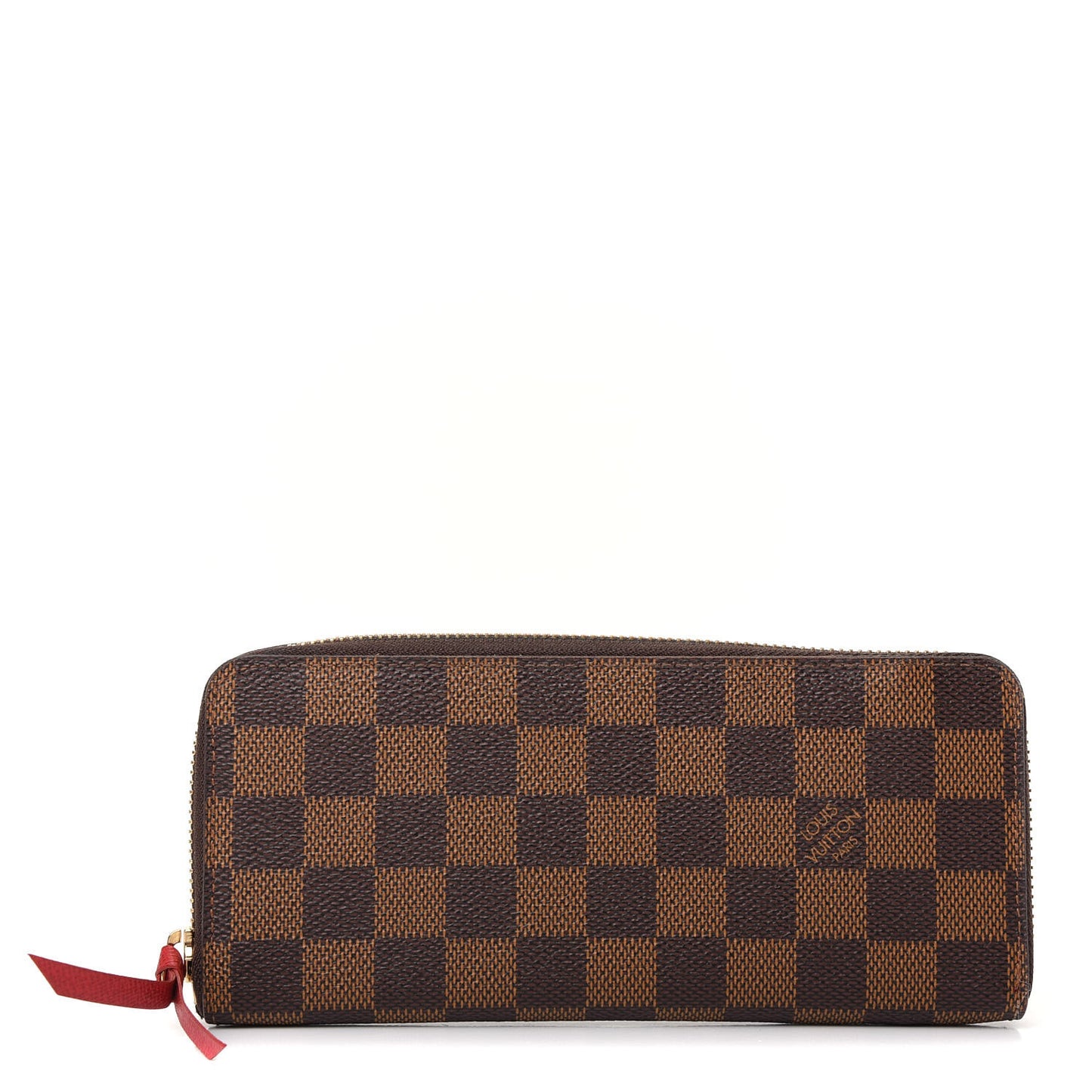 Damier Ebene Clemence Wallet Cherry