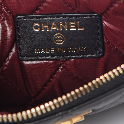 Chanel Aged Calfskin Quilted Small Lucky Charms Cosmetic Case Black 6 of 8