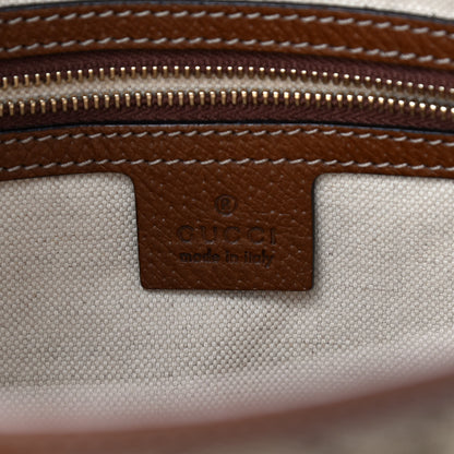 Gucci Monogram Textured Calfskin Mini Bree Top Handle Bag Beige Ebony Nocciola 6 of 12