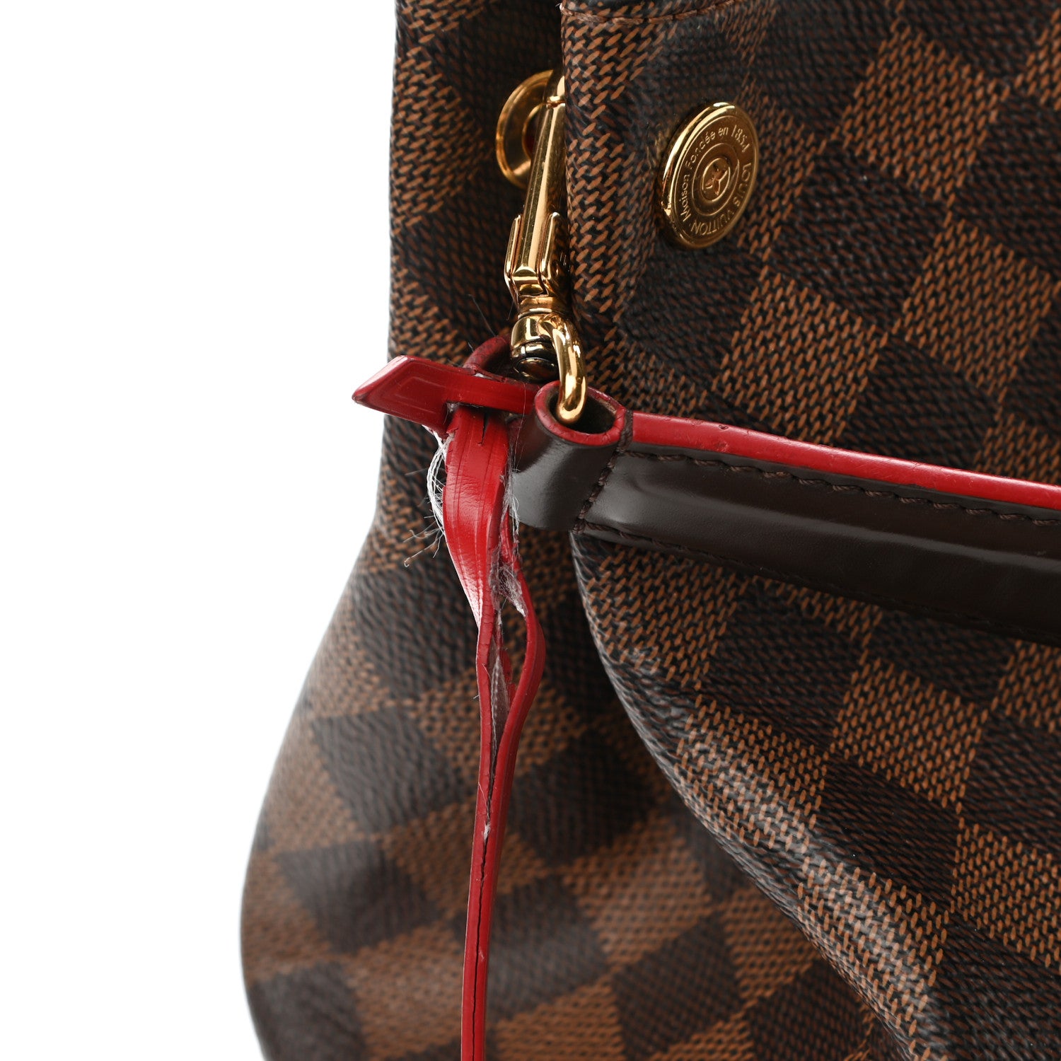 Louis Vuitton Damier Ebene Caissa Hobo Cherry 18 of 20