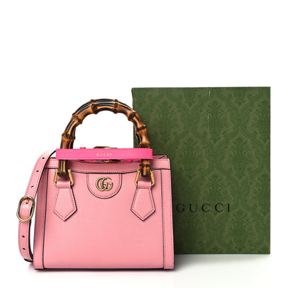 Gucci Wonka Grain Calfskin Mini Diana Tote Bag Wild Rose Fuxia Fluo 11 of 11