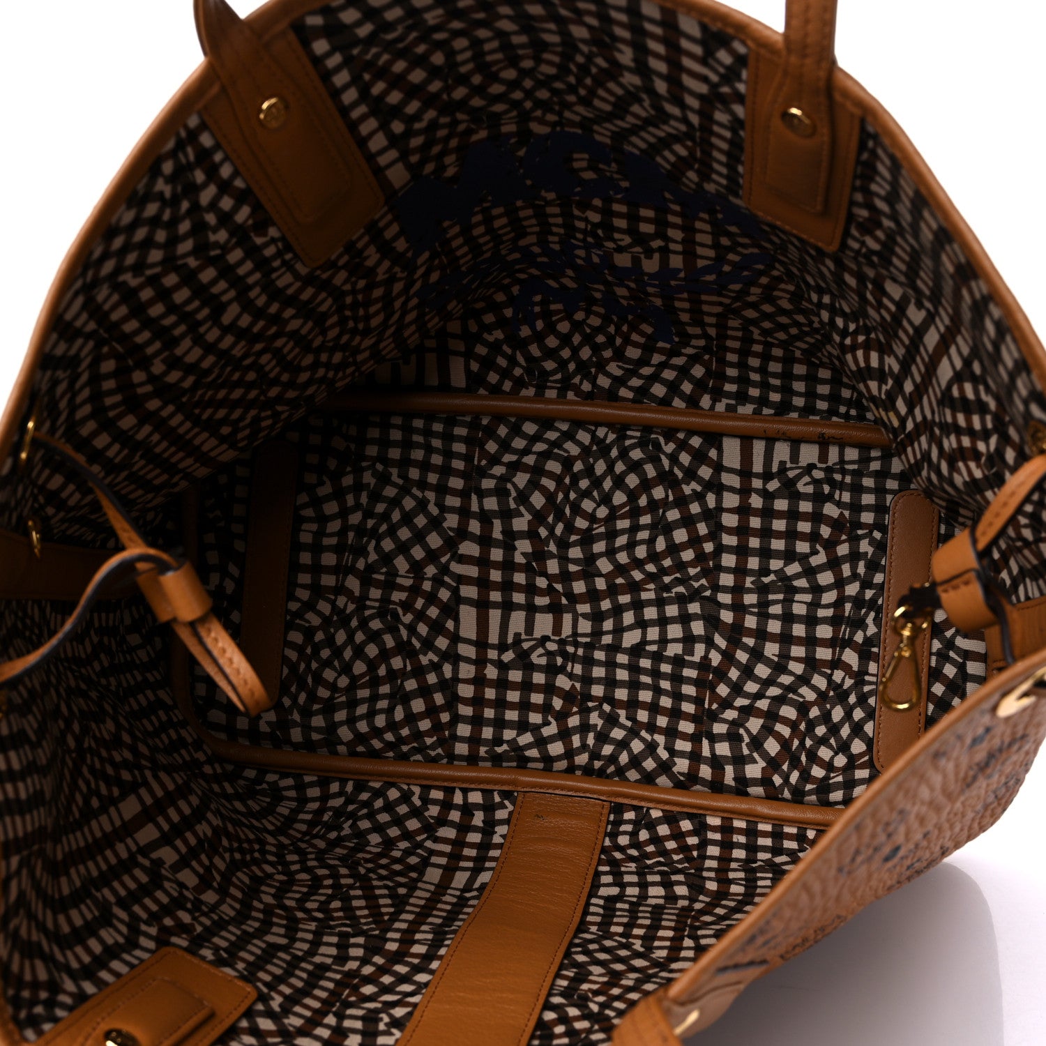 MCM Visetos Medium Liz Reversible Shopper Tote Cognac 5 of 13