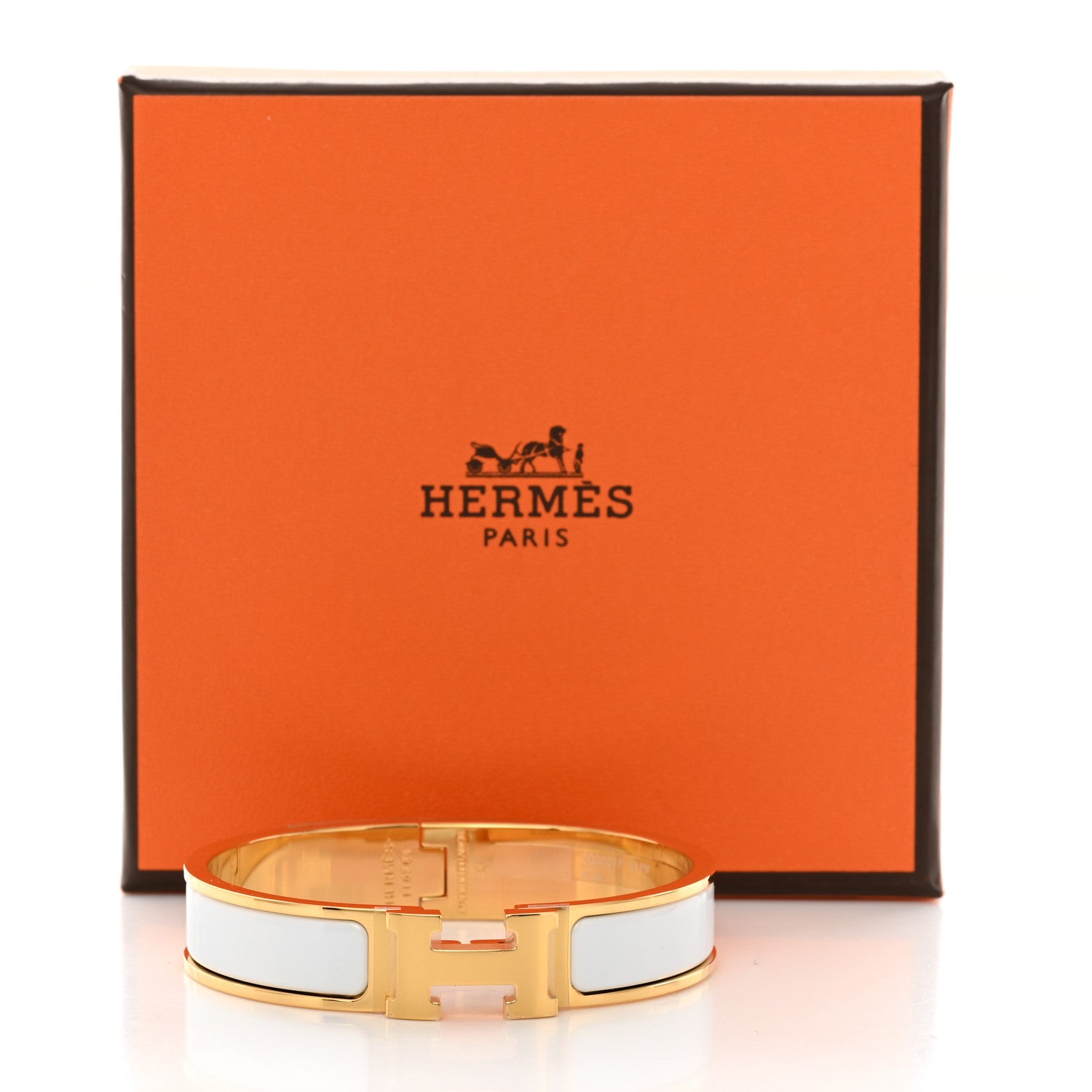 Hermes Enamel Narrow Clic Clac H Bracelet PM White 5 of 5