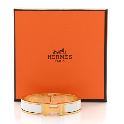 Hermes Enamel Narrow Clic Clac H Bracelet PM White 5 of 5