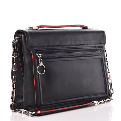 Versace Calfskin Palazzo Shoulder Bag Black Red 4 of 15