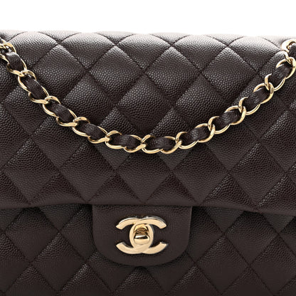Chanel Caviar Quilted Medium Double Flap Dark Brown 7 of 9